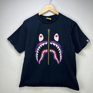 Bape Purple Shark Camo Patter T Shirt Large